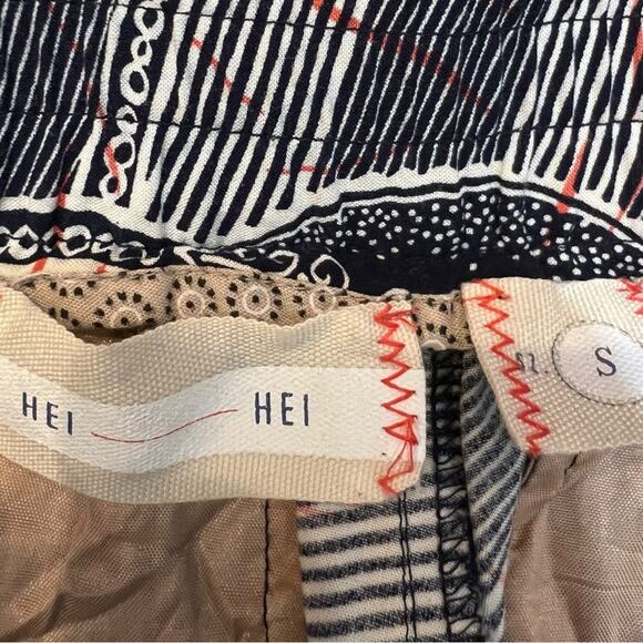 Anthropologie Hei Hei Lourinha Leaf Print Elastic Waist Jogger S Navy and White - Picture 11 of 16